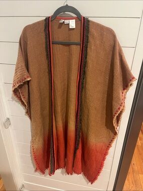 Blank London Rustic Brown to Orange Ombre Lightweight Kimono Shawl one size